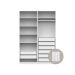 Guarda-Roupa Modulado com Maleiro, Cabideiro e Prateleiras Tuyo 4 Portas Articuladas 8 Gavetas Branco 180 cm