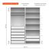 Guarda-Roupa Modulado com Maleiro, Cabideiro e Prateleiras Tuyo 4 Portas Articuladas 8 Gavetas Branco 180 cm