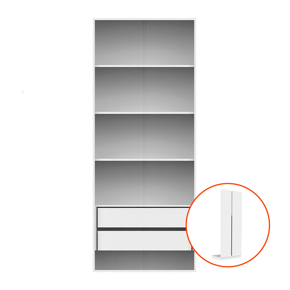 Guarda-Roupa Modulado com Prateleiras New Tuyo 2 Portas Articuladas 2 Gavetas Branco 90 cm