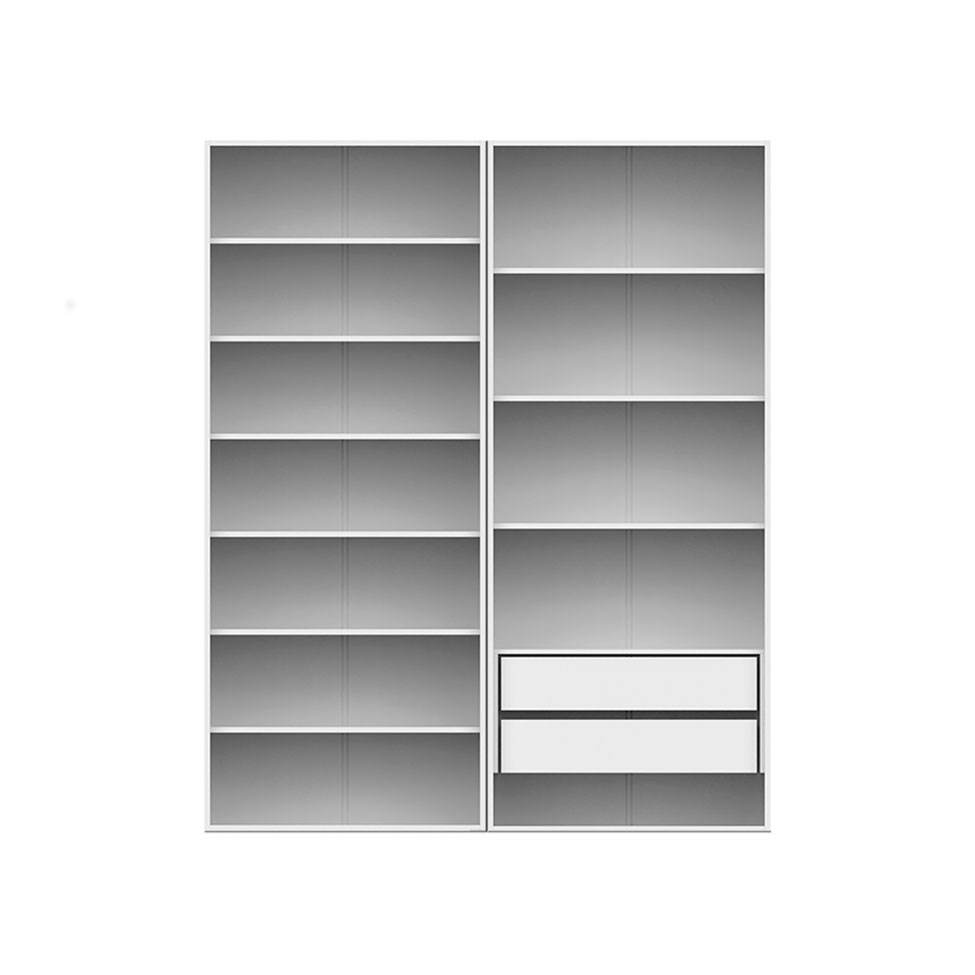 Guarda-Roupa Modulado com Prateleiras Tuyo 2 Gavetas Branco 180 cm