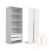 Guarda-Roupa Modulado com Prateleiras Tuyo 2 Portas Articuladas 2 Gavetas Branco 90 cm
