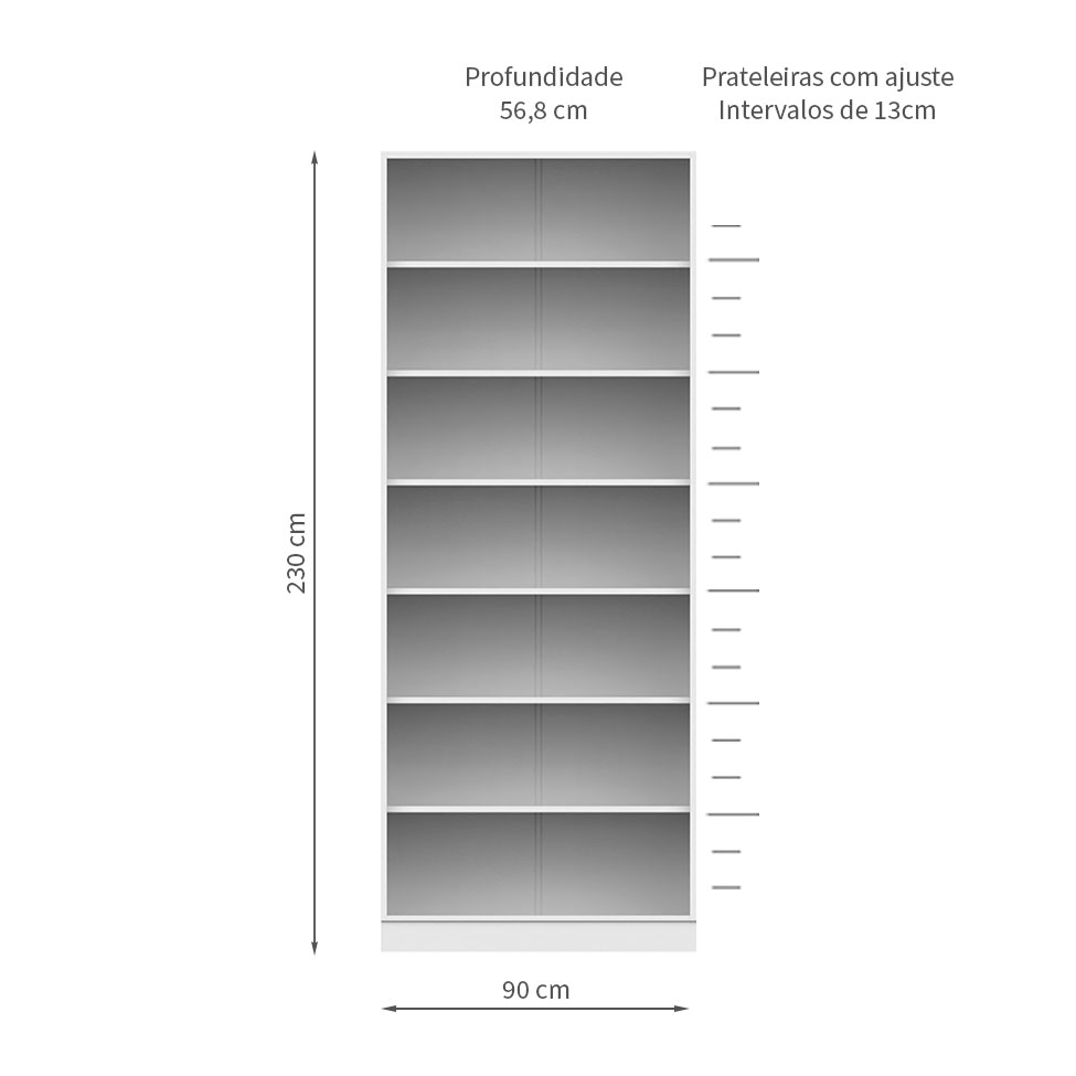 Guarda-Roupa Modulado com Prateleiras Tuyo 2 Portas Articuladas Branco 90 cm