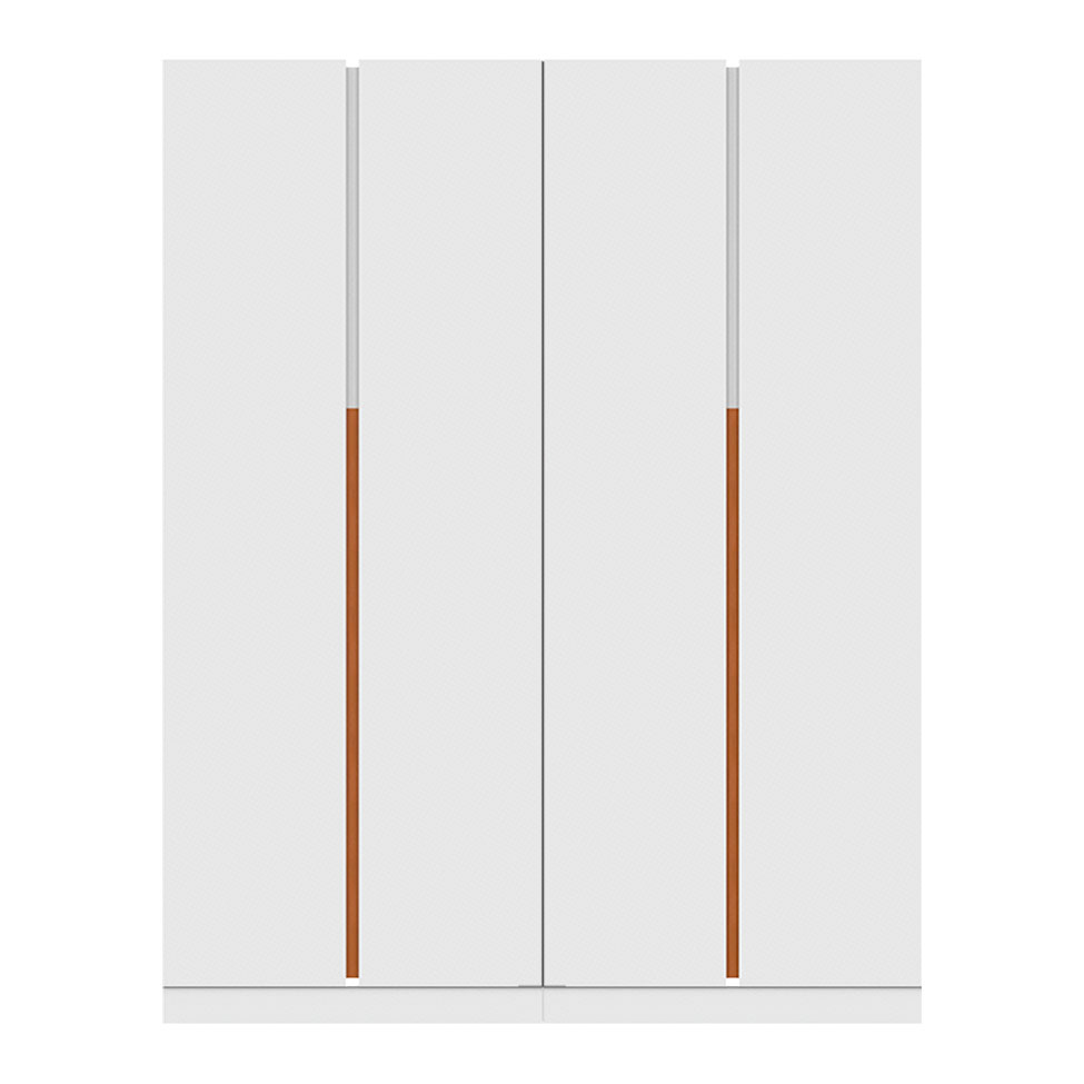 Guarda-Roupa Modulado com Prateleiras Tuyo 4 Portas Articuladas 2 Gavetas Branco 180 cm
