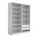 Guarda-Roupa Modulado com Prateleiras Tuyo 4 Portas Articuladas 2 Gavetas Branco 180 cm