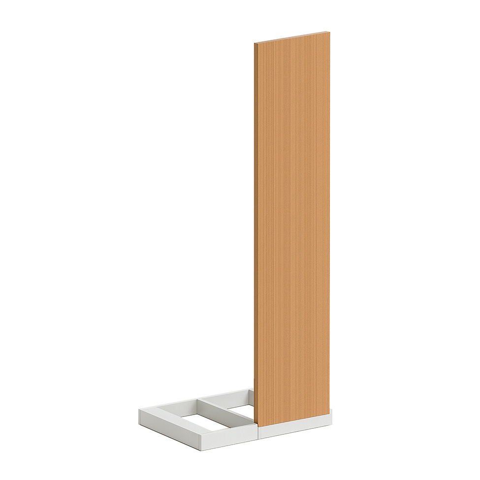 Kit 1 Porta Articulada para Módulo Canto Reto Tuyo com Rodapé Branco e Jequitibá 90 cm