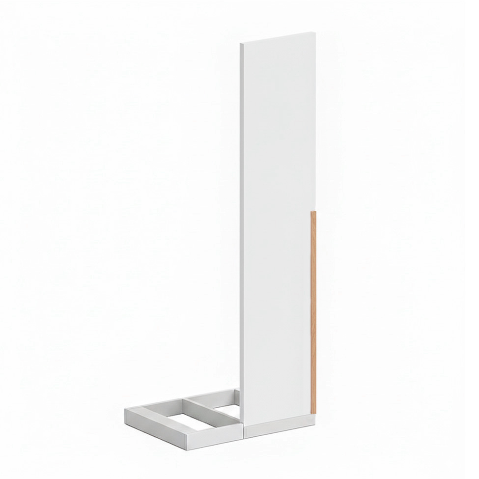 Kit 1 Porta Articulada para Módulo Canto Reto Tuyo com Rodapé Branco e Jequitibá 90 cm