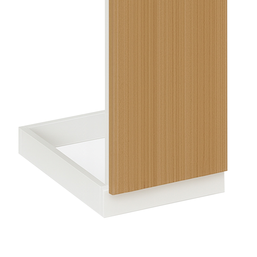 Kit 1 Porta Articulada para Módulo Tuyo com Rodapé Branco e Jequitibá 45 cm