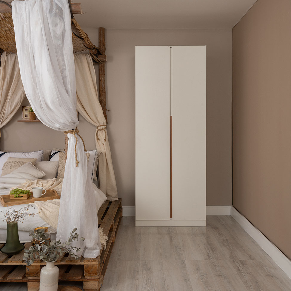Kit 2 Portas Articuladas para Módulo Tuyo com Rodapé Branco 90 cm