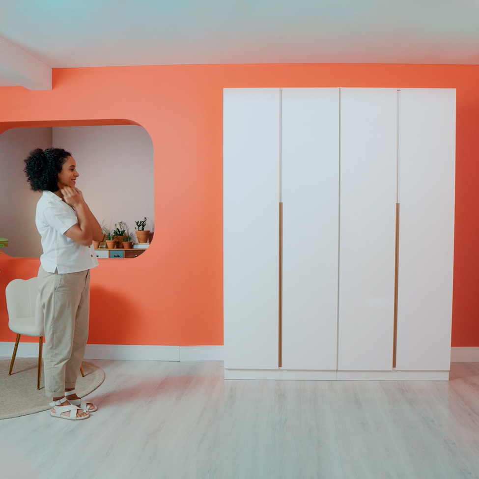 Kit 2 Portas Articuladas para Módulo Tuyo com Rodapé Branco 90 cm