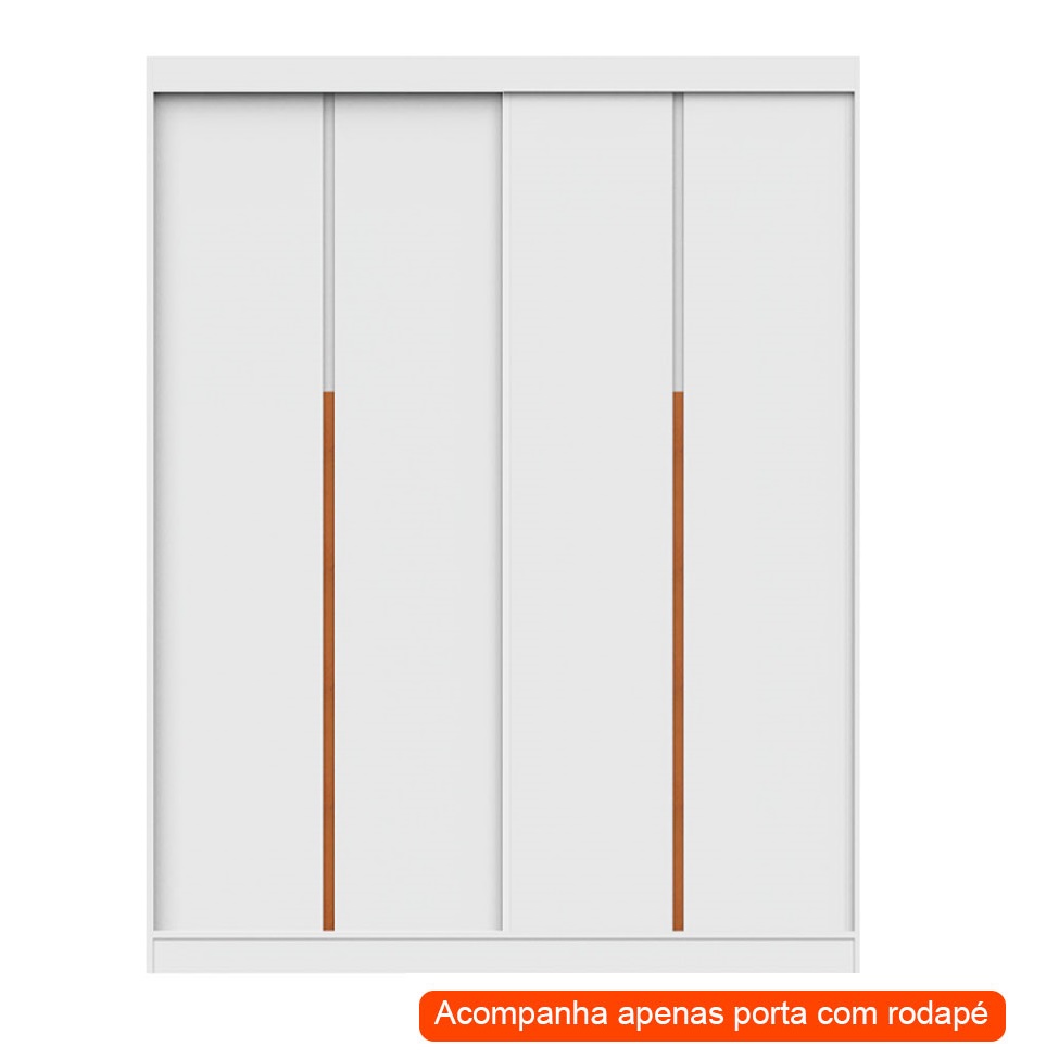 Kit 2 Portas de Correr para Módulo Tuyo com Rodapé Branco 184 cm
