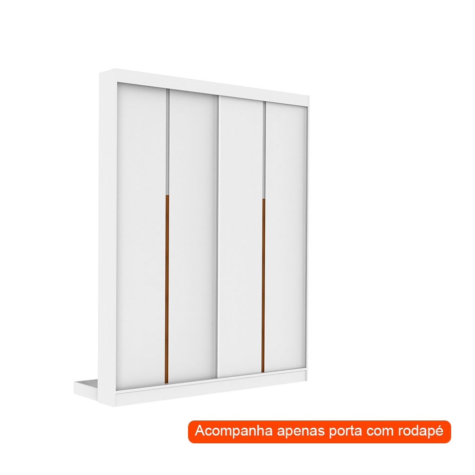 Kit 2 Portas de Correr para Módulo Tuyo com Rodapé Branco 184 cm