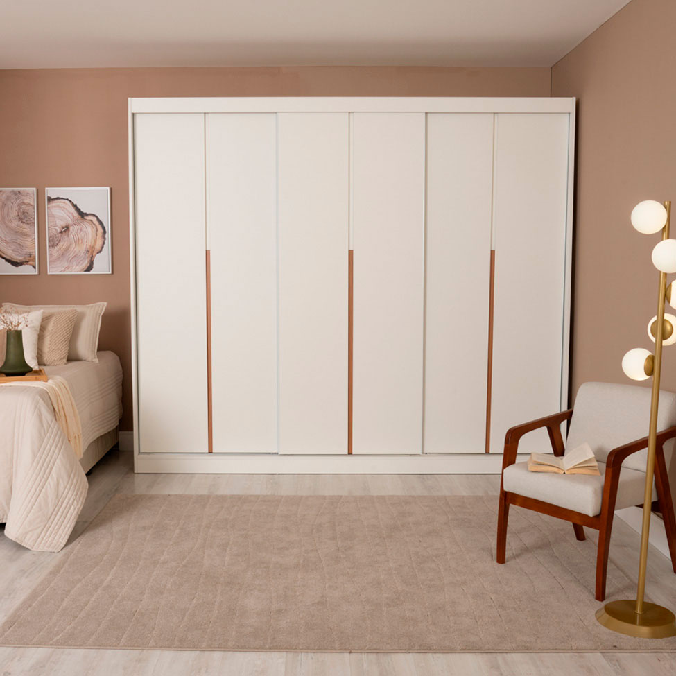 Kit 3 Portas de Correr para Módulo Tuyo com Rodapé Branco 274 cm