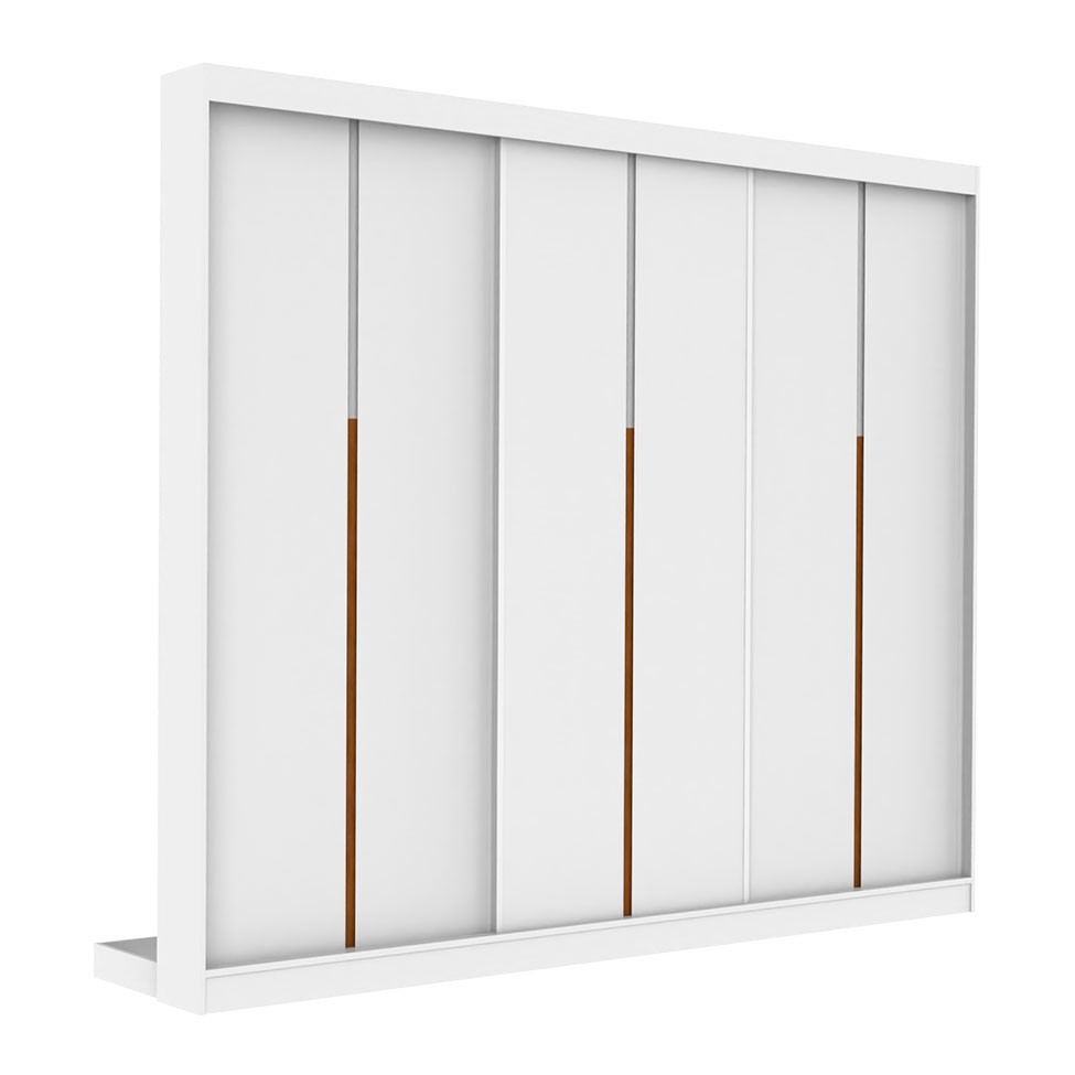 Kit 3 Portas de Correr para Módulo Tuyo com Rodapé Branco 274 cm