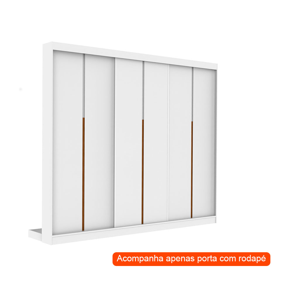 Kit 3 Portas de Correr para Módulo Tuyo com Rodapé Branco 274 cm