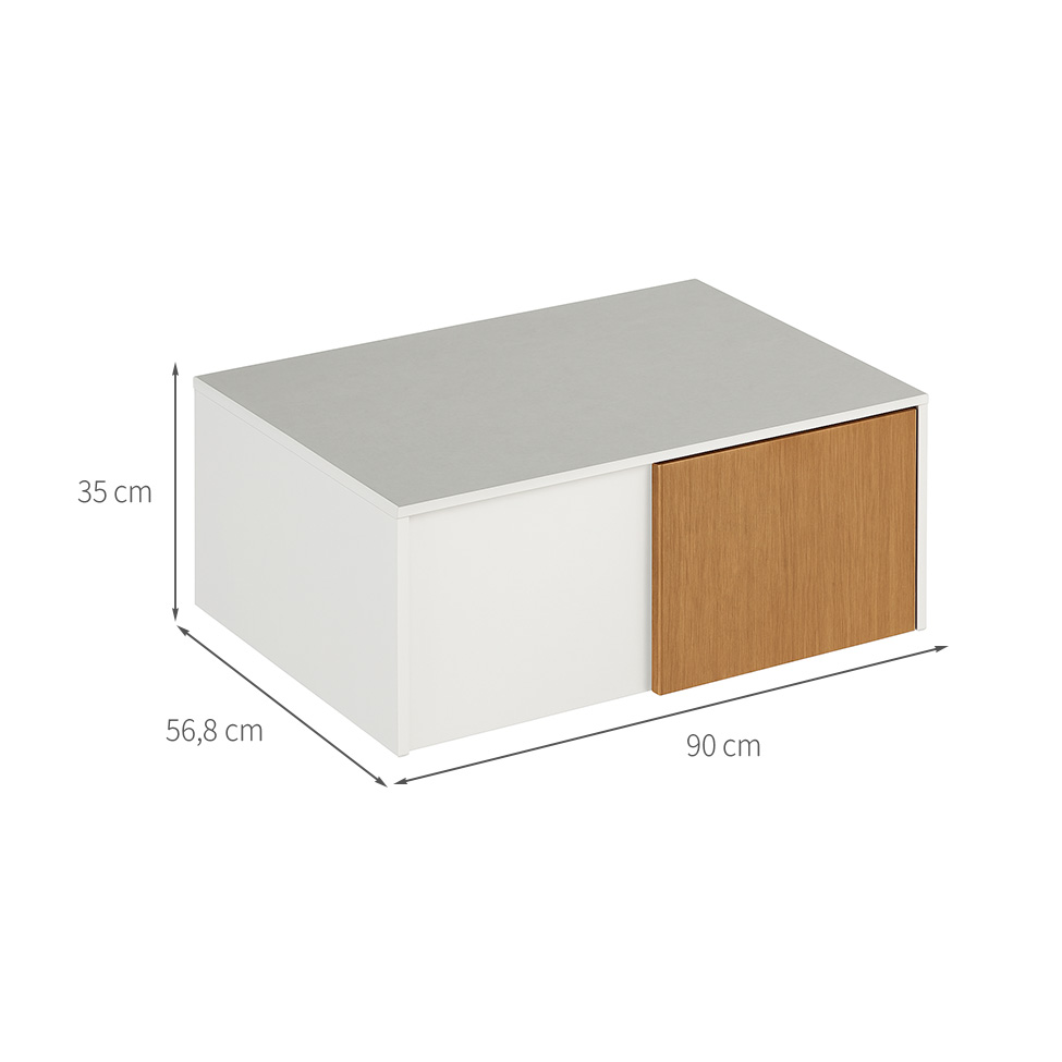 Maleiro para Módulo Canto New Tuyo 1 Porta Branco 90 cm