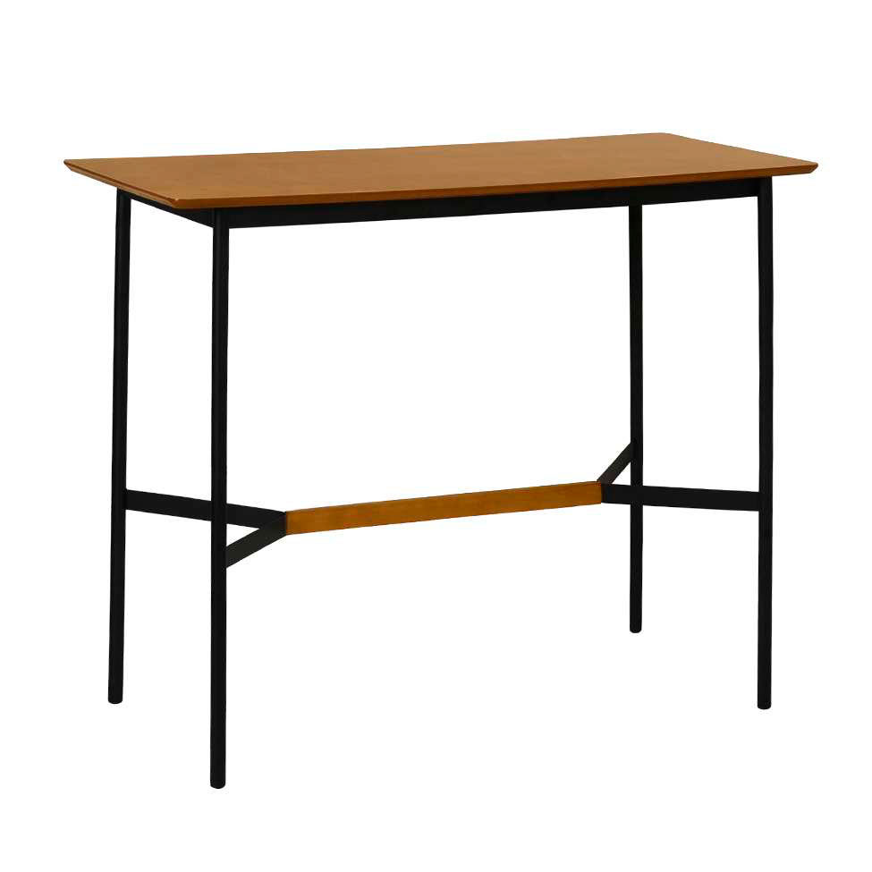 Mesa Bistrô Retangular com Tampo MDF Denver Preta e Amêndoa 120 cm