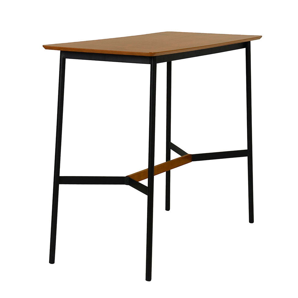 Mesa Bistrô Retangular com Tampo MDF Denver Preta e Amêndoa 120 cm