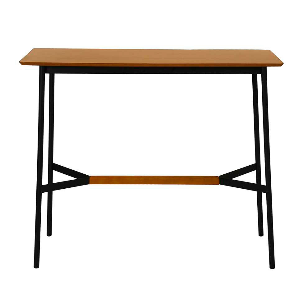 Mesa Bistrô Retangular com Tampo MDF Denver Preta e Amêndoa 120 cm