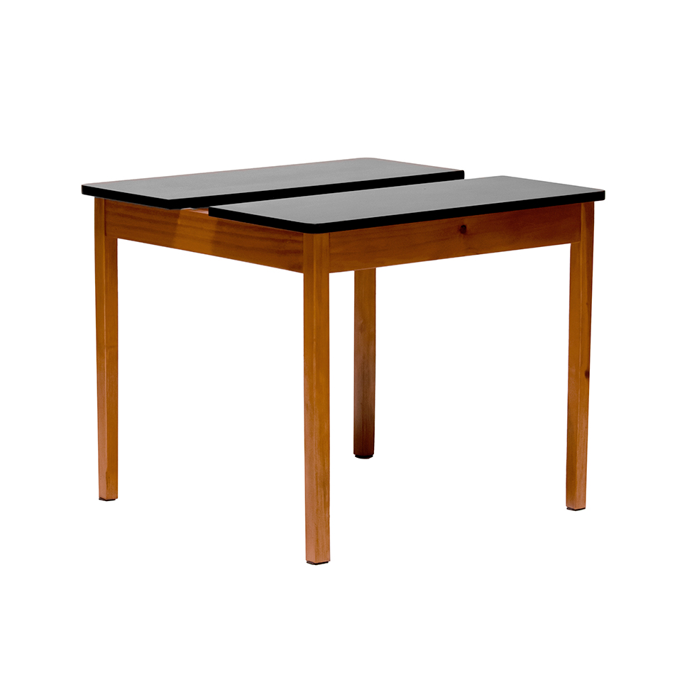 Mesa Infantil Quadrada Dudi Preta e Amêndoa