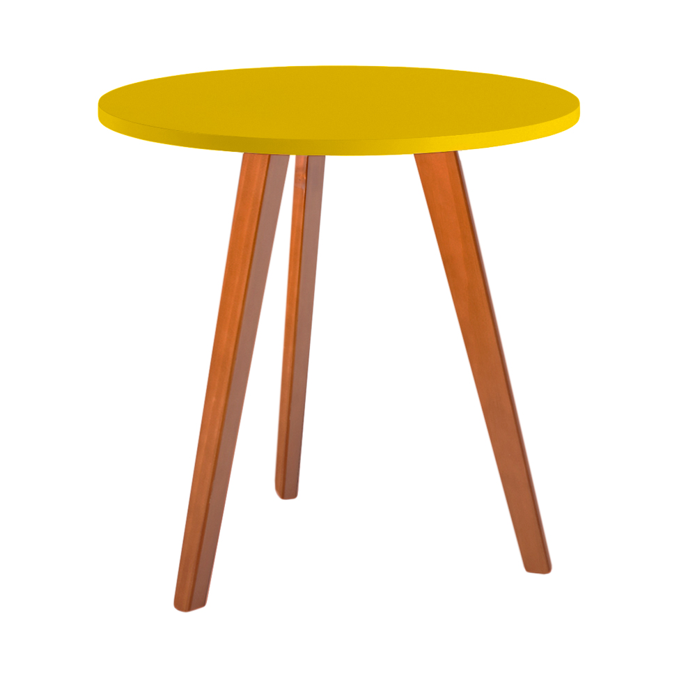 Mesa Lateral Baixa Tóquio Amarela e Castanho
