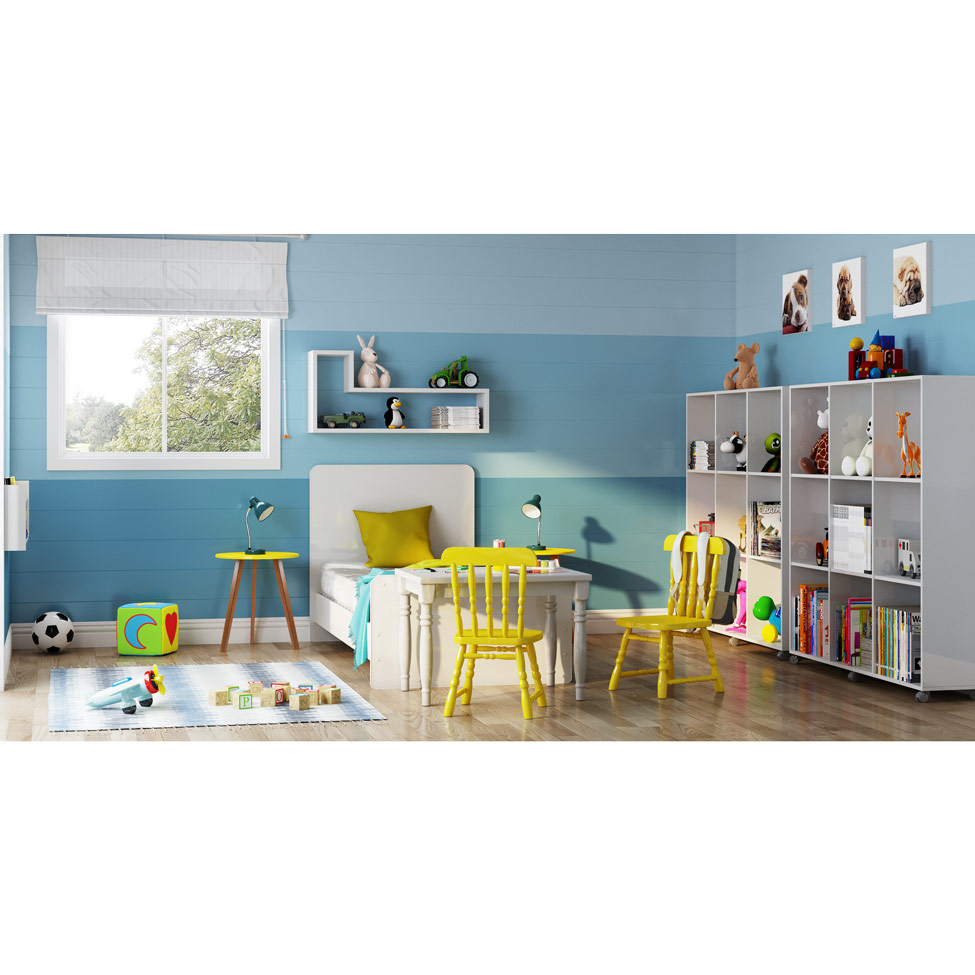 Mesa Lateral Baixa Tóquio Amarela e Castanho