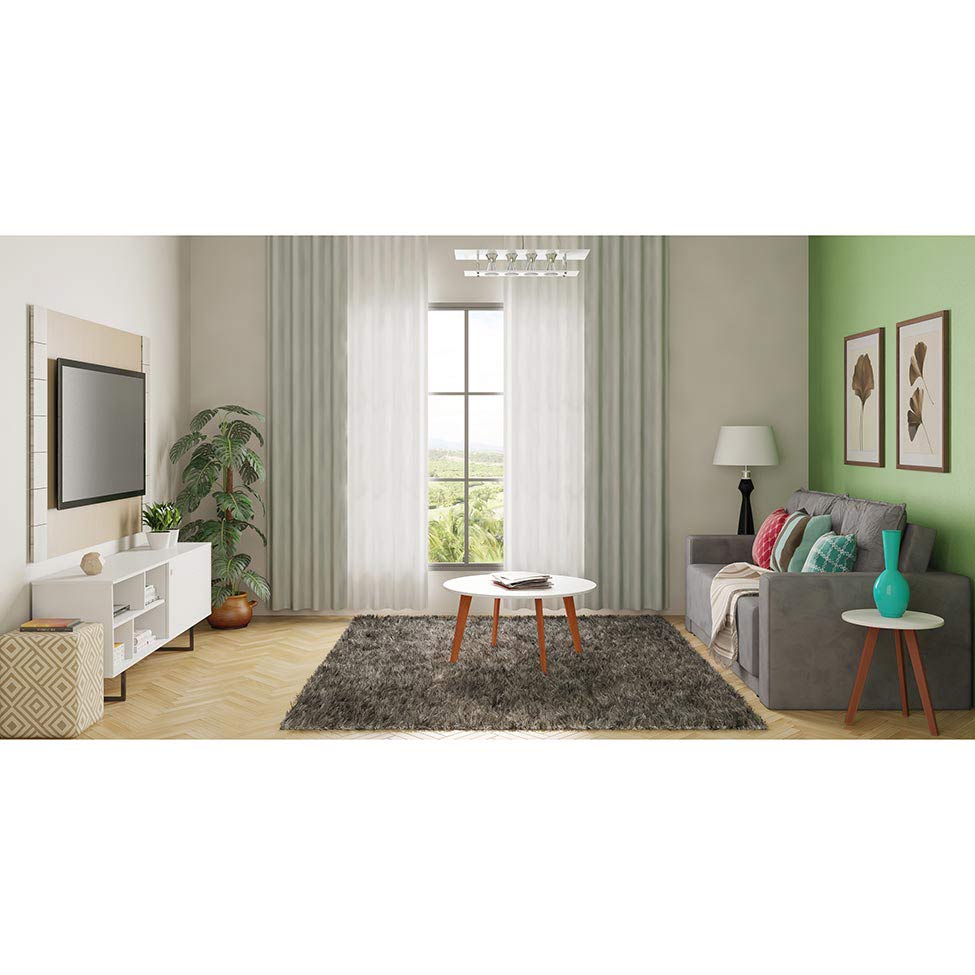 Mesa Lateral Baixa Tóquio Branca e Castanho