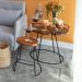 Mesa Lateral Bordeaux Amêndoa e Preto Industrial