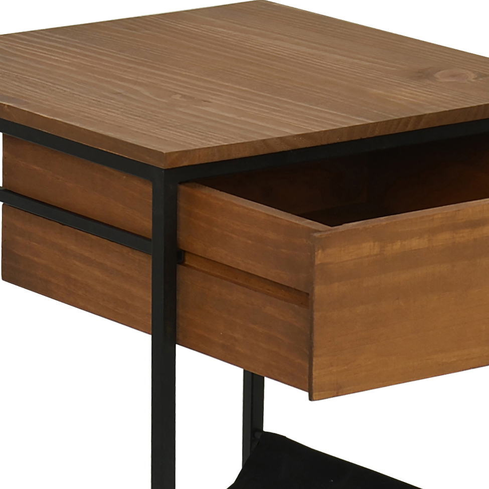 Mesa Lateral Bourbon para Pet 1 GV Preta e Amêndoa Rustico