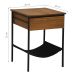 Mesa Lateral Bourbon para Pet 1 GV Preta e Amêndoa Rustico