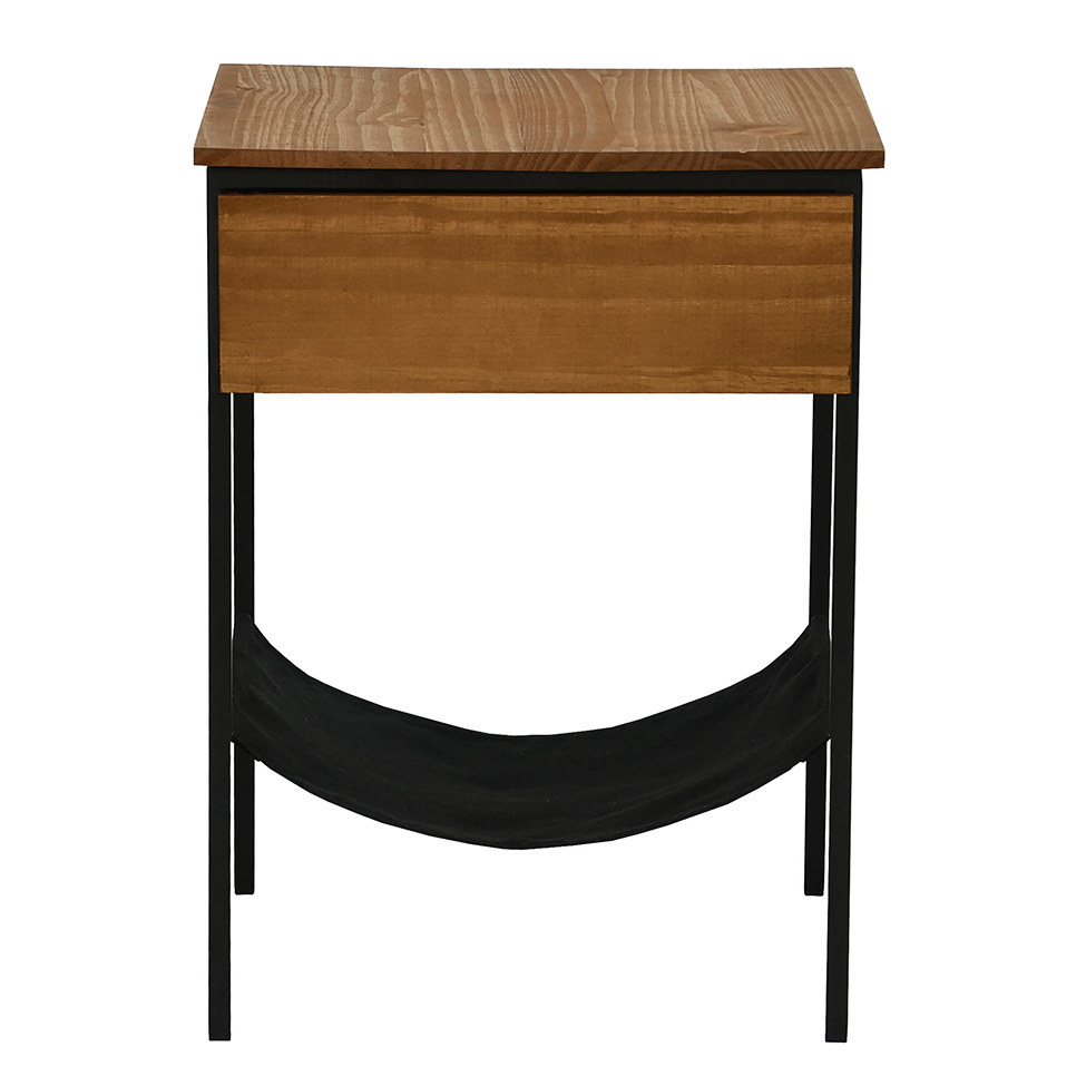 Mesa Lateral Bourbon para Pet 1 GV Preta e Amêndoa Rustico