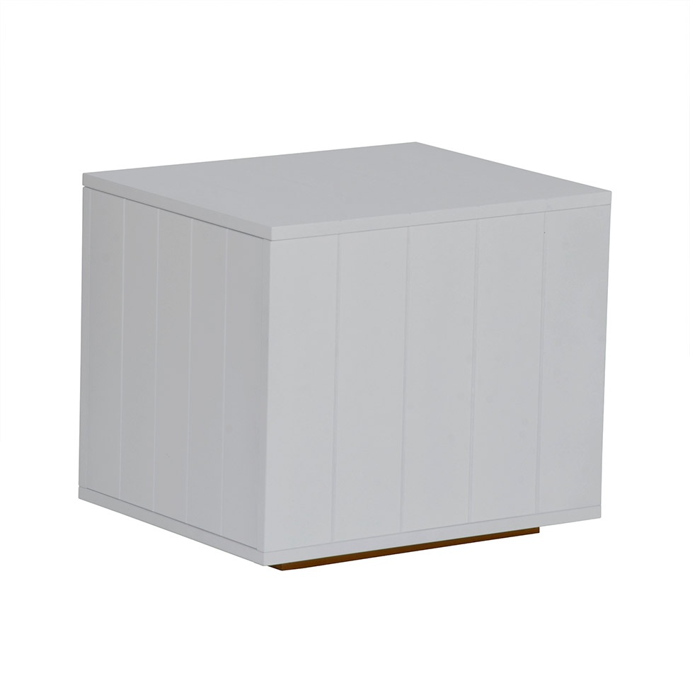 Mesa Lateral Duke para Pet em Círculo Avelã e Branca