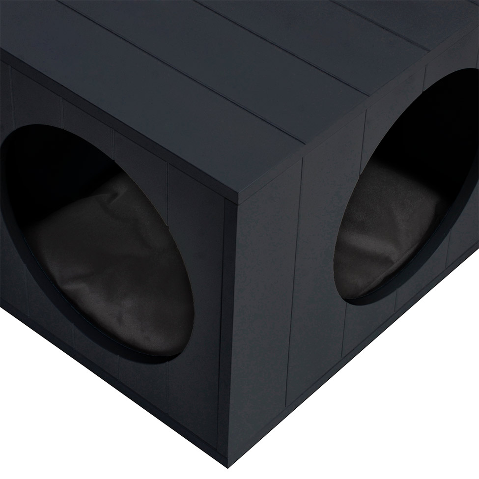 Mesa Lateral Duke para Pet em Círculo Avelã e Preta
