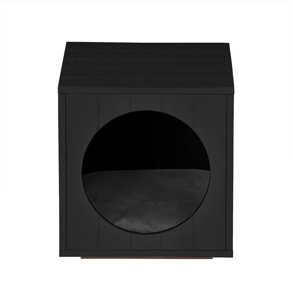 Mesa Lateral Duke para Pet em Círculo Avelã e Preta