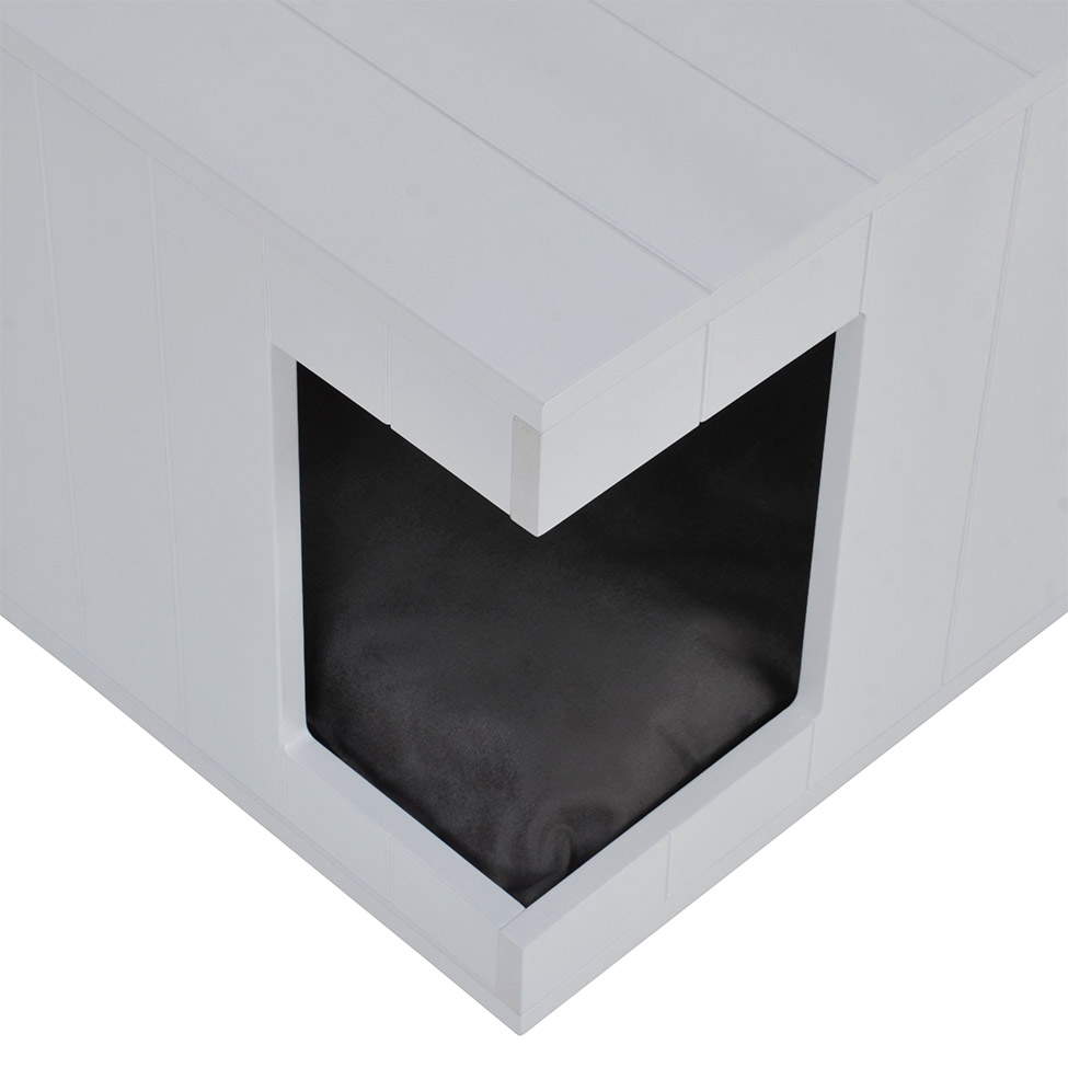 Mesa Lateral Duke para Pet em Retângulo Avelã e Branca