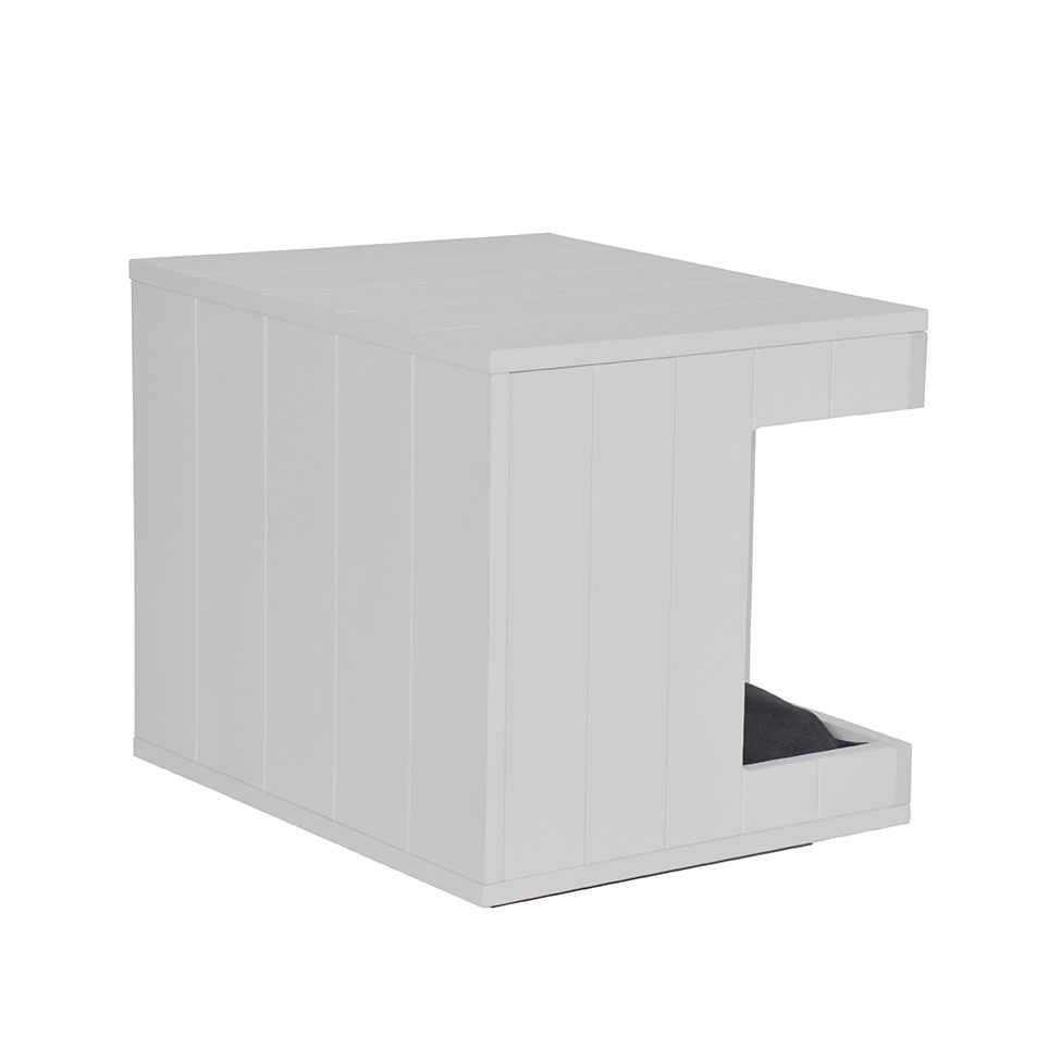 Mesa Lateral Duke para Pet em Retângulo Avelã e Branca