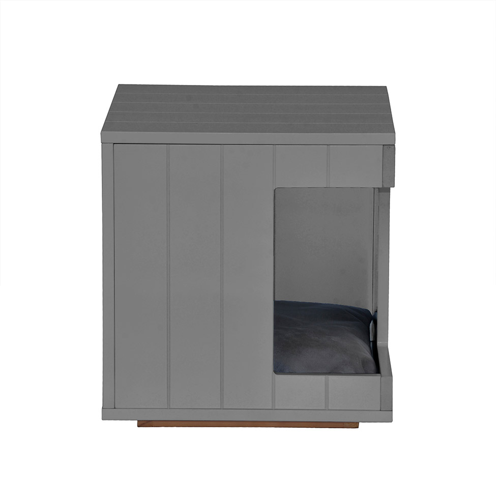 Mesa Lateral Duke para Pet em Retângulo Avelã e Cinza