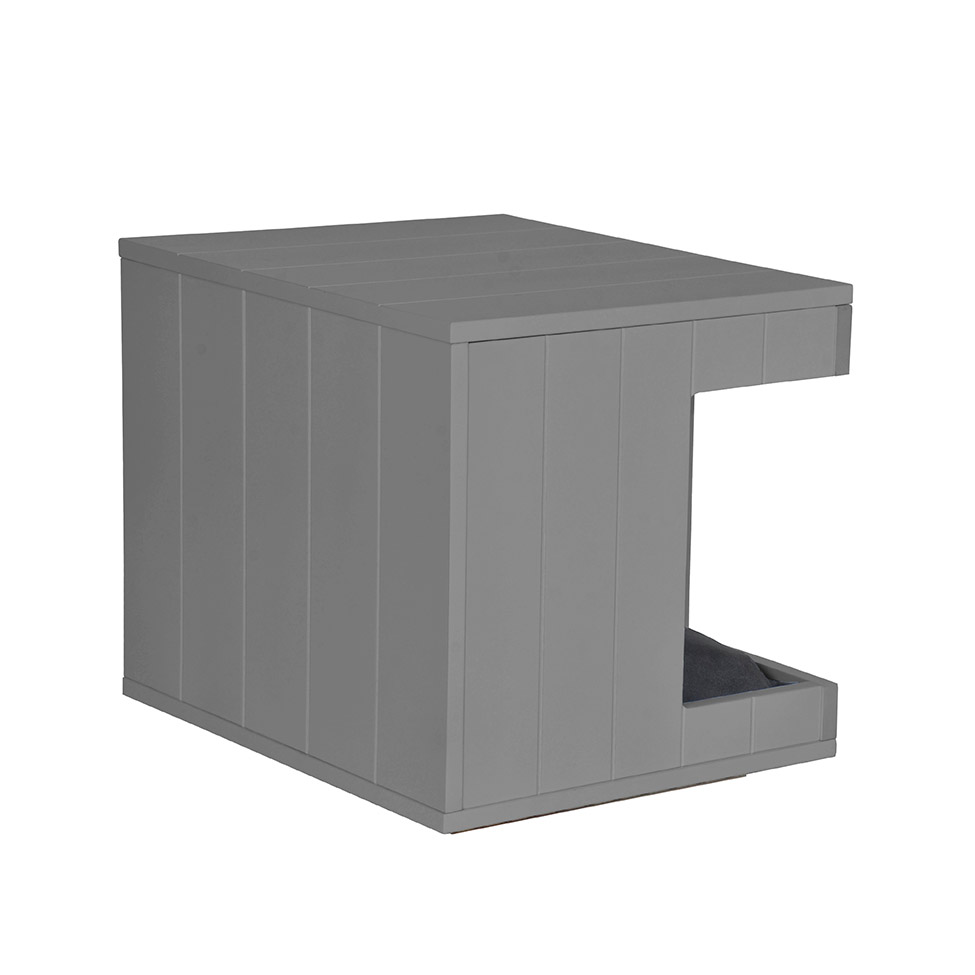 Mesa Lateral Duke para Pet em Retângulo Avelã e Cinza