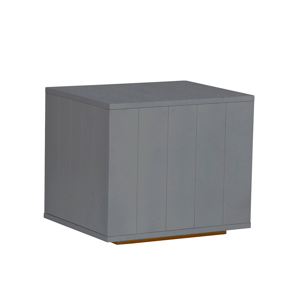 Mesa Lateral Duke para Pet em Retângulo Avelã e Cinza