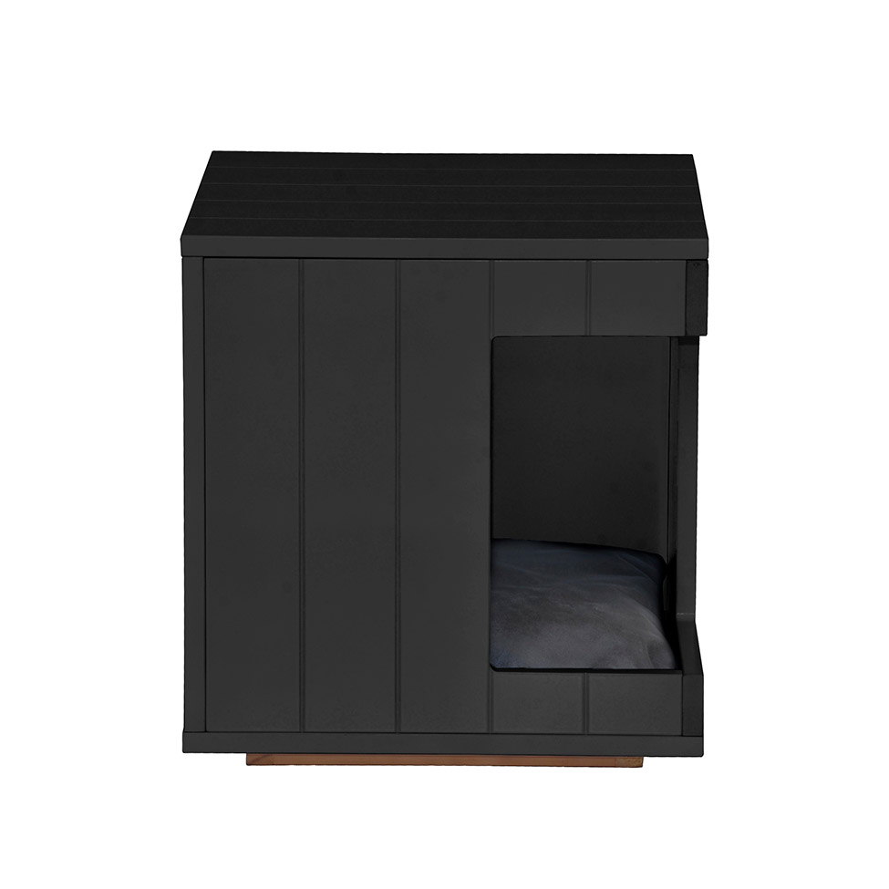 Mesa Lateral Duke para Pet em Retângulo Avelã e Preta