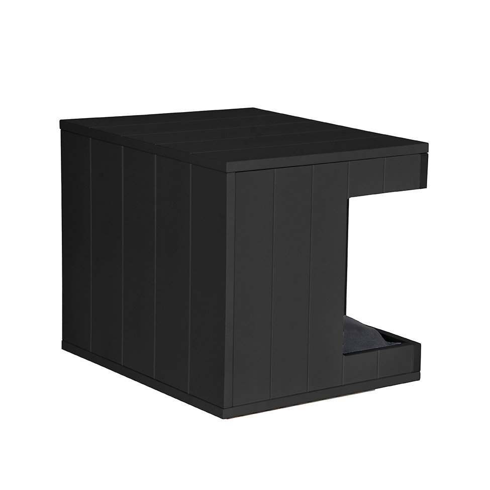 Mesa Lateral Duke para Pet em Retângulo Avelã e Preta