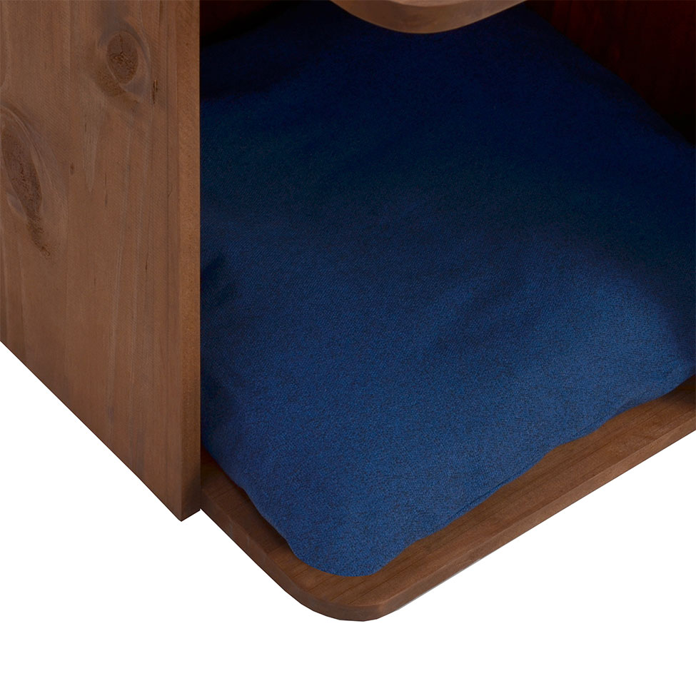 Mesa Lateral Ninho para Pet Amêndoa Rustico e Azul