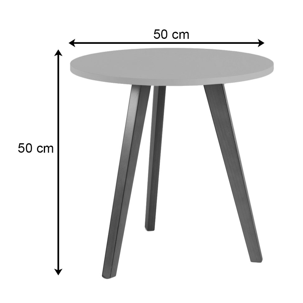 Mesa Lateral Redonda Alta Tóquio Preta e Castanho