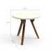 Mesa Lateral Redonda Ipiranga Off White e Amêndoa