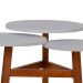 Mesa Lateral Redonda Jabuticaba Branca e Amêndoa