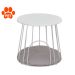 Mesa Lateral Redonda Toca para Pet Branca e Cinza