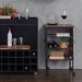 Mesa Lateral Salvia Preta e Amêndoa Rustico