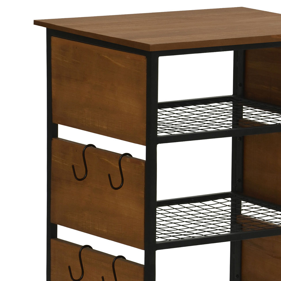 Mesa Lateral Salvia Preta e Amêndoa Rustico