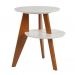 Mesa Lateral Tampo Duplo Gravity Branca e Castanho