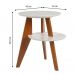 Mesa Lateral Tampo Duplo Gravity Branca e Castanho