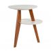 Mesa Lateral Tampo Duplo Gravity Branca e Castanho